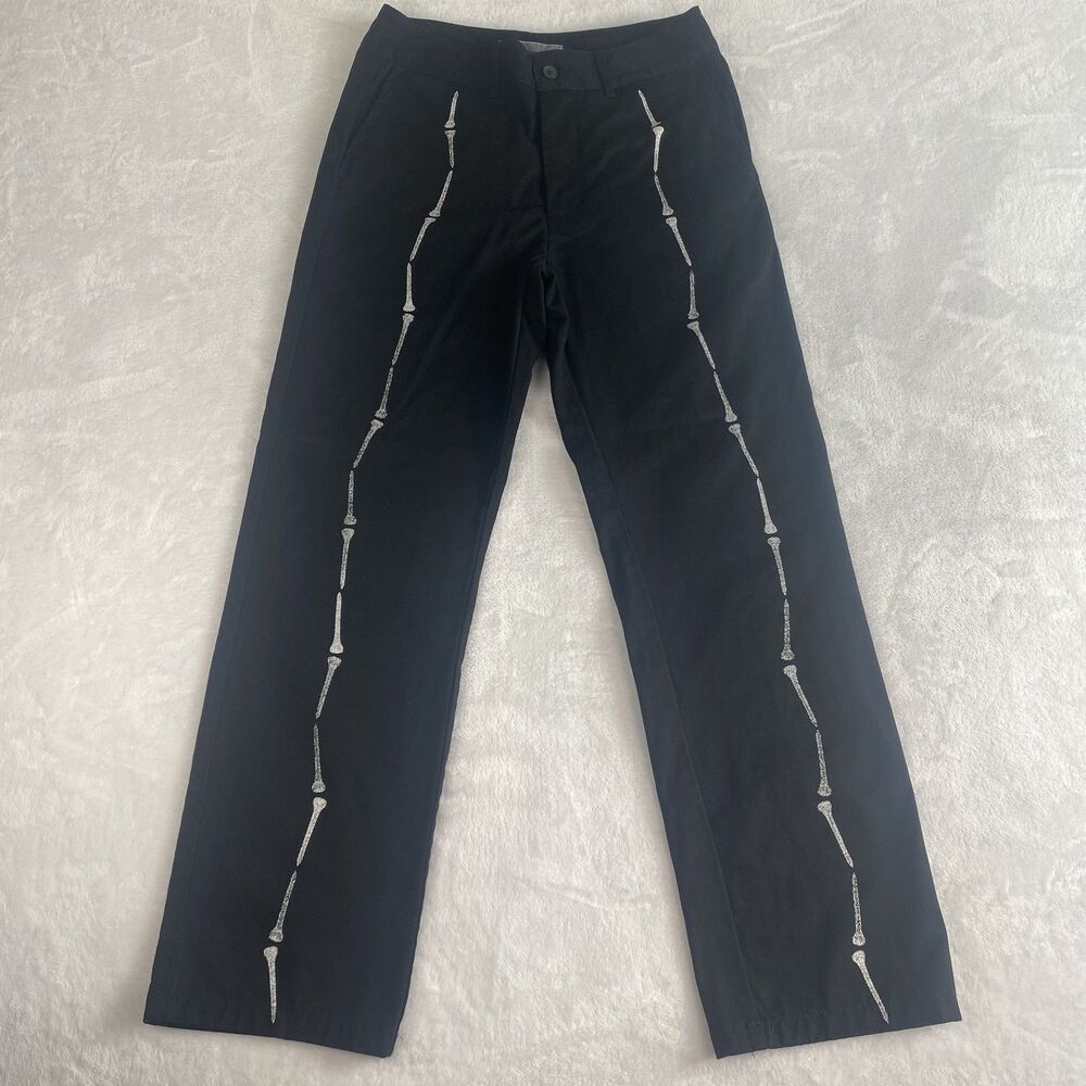 Students Golf Shivers Twill Pants Mens Size 32 Black White Bones Style Casual